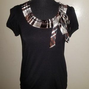 Puli Cap Sleeve/Satin Neck-Tie Top - Size SP